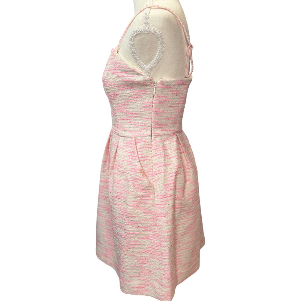Anthropologie Moulinette Soeurs Pink Tweed Dress Women’s 0 Barbiecore Coquette - Picture 4 of 16